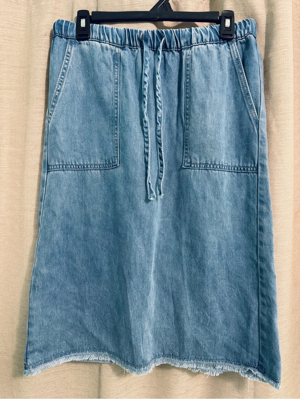 Inherit Clothing Company “Sky” A-Line Denim Skirt with Drawstring Waist